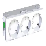 Schneider Electric ALB44262 розетка тройная Altira, 3 поста, с заземлением, со шторками, белая