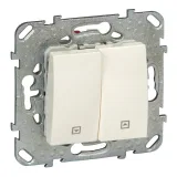 Schneider Electric UNICA MGU5.208.25ZD Выключатель для жалюзи, 2-клавишный, бежевый