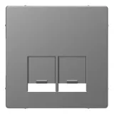 Schneider Electric MERTEN D-LIFE MTN4572-6036 накладка на информационную розетку RJ45, нержавеющая сталь