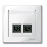 Schneider Electric MTN469919 Merten System M накладка информационной розетки RJ45, полярно-белый, 2 поста