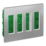 Schneider Electric UNICA SYSTEM+ блок скрытой установки 4x2, алюминий, 8 модулей, монтажная коробка NU174430