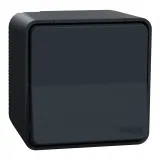 MUR35021 Выключатель одноклавишный проходной Schneider Electric Mureva Styl, на клеммах, в сборе с коробкой, антрацит